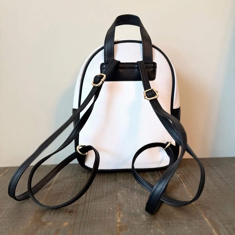 Claire's Black and White Color Block Mini Backpack - Picture 2 of 10